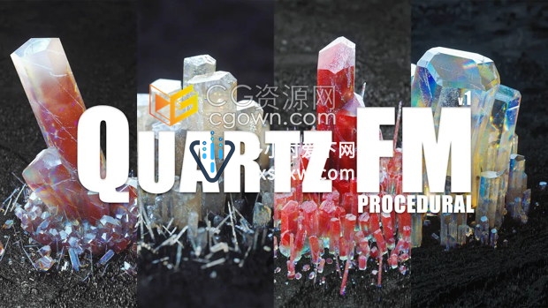 C4D预设TFM – Quartz FM 水晶三维晶体模型预设包
