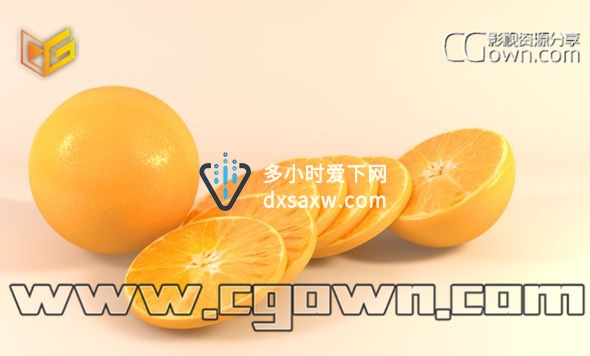 C4D模型 真实的橙子模型 太漂亮带材质贴图