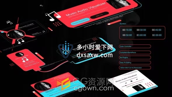 Audio Visualizer AE模板音乐专辑播放音频可视化动画视频