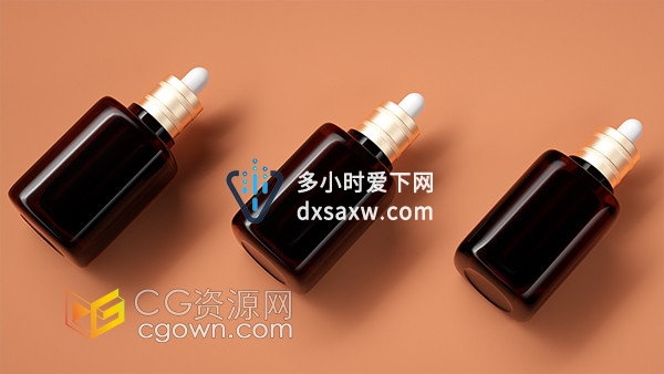 C4D美妆彩妆化妆品玻璃瓶子产品模型