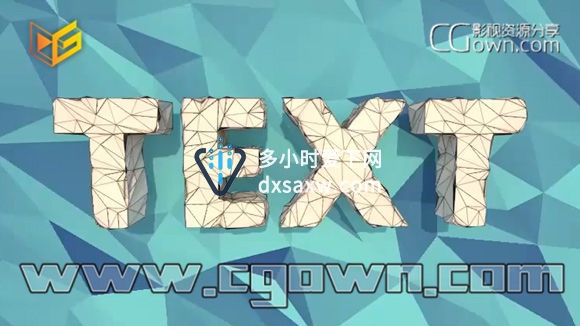 C4D教程 学习制作漂亮的低多边形面化样式的文本字体