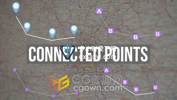 Connected Points FCPX插件12条带点的连接线路径动画
