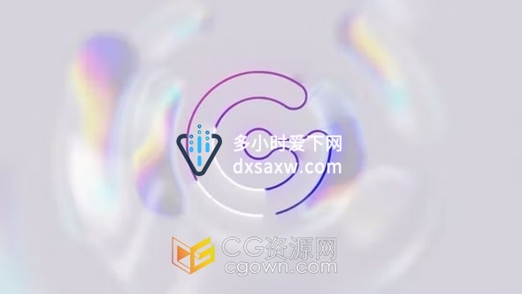 Simple Chromatic Logo AE模板彩色光泽绘画标志视频片头