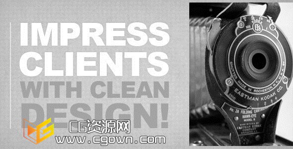复古平滑动画 ZED Clean Kinetic Apple Motion模板