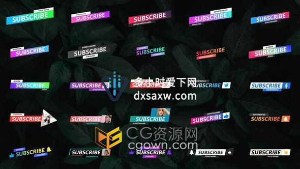 FCPX插件-25组社交媒体视频字幕条动画Social Media Lower Thirds