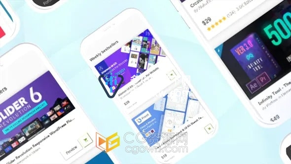 AE模板-应用程序APP宣传网站广告4K UI/UX Promo In Mockups