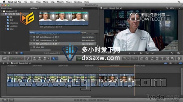 FCPX纪录片剪辑视频教程 Lynda Documentary Editing with Final Cut Pro X 10.1.x
