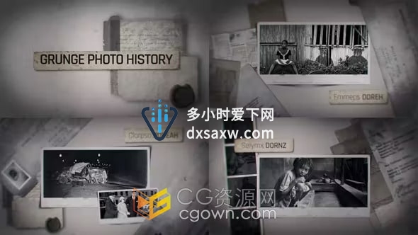 Grunge History Photo AE模板历史照片幻灯片视频相册