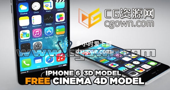 C4D模型 iPhone6的3D模型 带材质贴图 免费下载 Cinema 4D模型