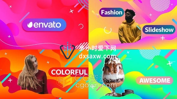 FCPX插件-11个场景制作多彩酷炫时尚宣传视频片头幻灯片模板