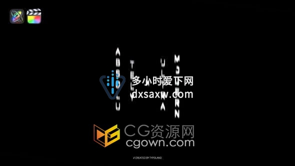 Glitch Titles FCPX插件12组故障标题动态文字动画视频字幕