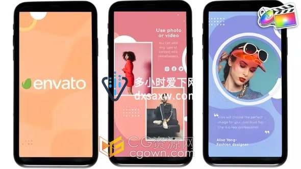10种场景液体图形MG动画时尚幻灯片模板制作宣传视频FCPX插件