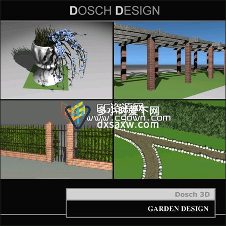 c4d园林植物类3D模型集合包 DOSCH DESIGN 3D Garden Designer