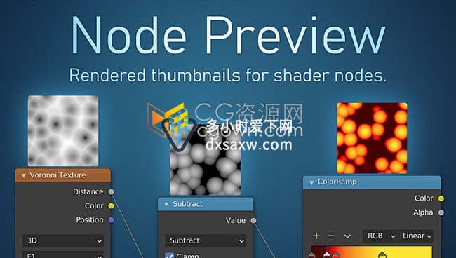 Blender插件Node Preview v1.6节点缩略图可视化预览工具