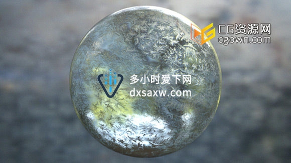 Cinema 4D创漂亮的建冰材质的水晶球教程 带工程文件