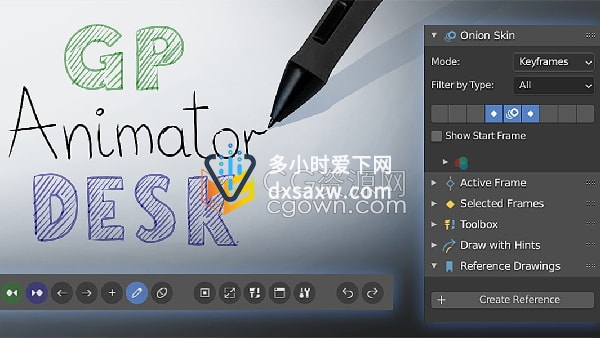 GP Animator Desk v1.6.0 Blender插件手绘线条绘制动画