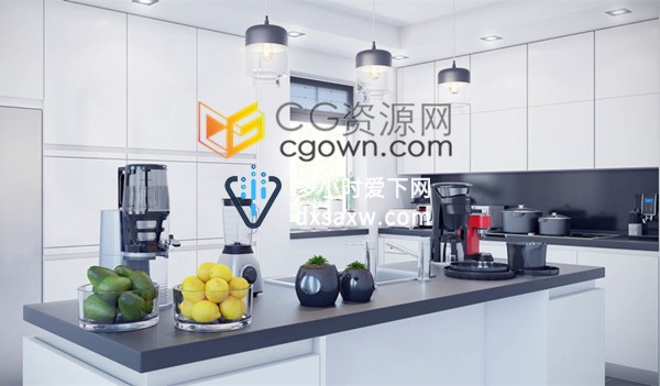 3D模型厨房工具水壶烤箱高压锅咖啡机等C4D/MAX/FBX/OBJ格式