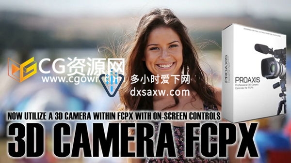 FCPX插件 三维摄像机3D镜头效果空间画面控制 Final Cut Pro X插件