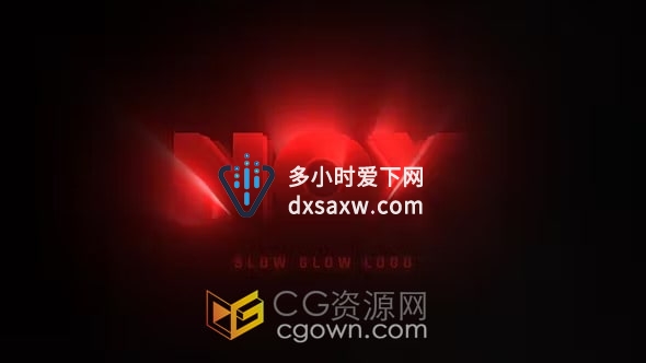 神秘能量缓慢发光效果光线标志LOGO动画-AE模板