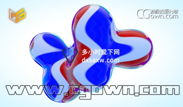 C4D视频教程 制作溶球抽象动画 带很酷的水晶玻璃材质