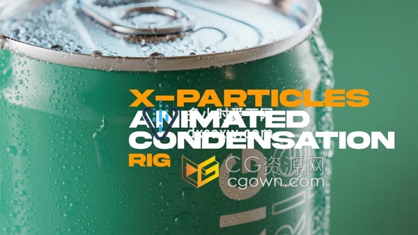 C4D预设模型表面水滴凝结动画X-Particles工程文件