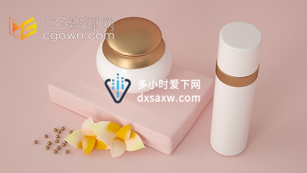 化妆品面霜美容护肤精华液C4D产品模型