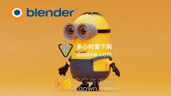 Blender创建三维小黄人建模渲染视频教程下载