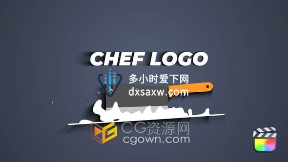 FCPX插件与Motion模板-卡通厨师刀图形动画LOGO视频片头