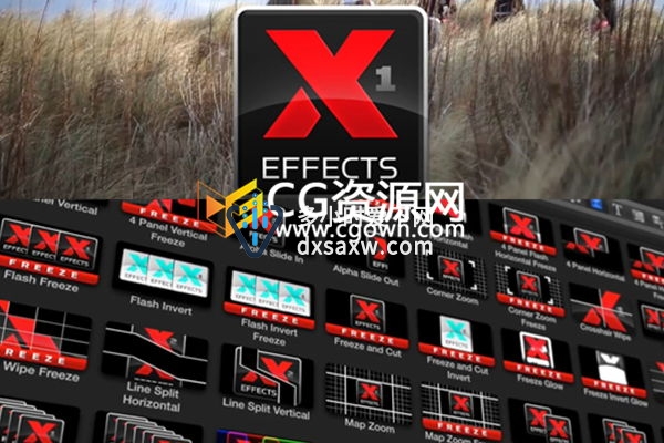 FCPX转场插件-XEffects Tech 44种折叠分屏擦除RGB分色动态转场效果