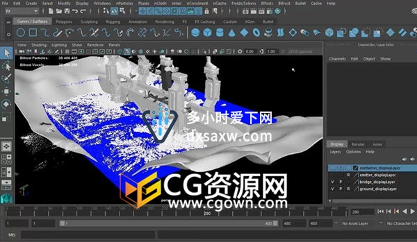 Maya教程 Bifrost流体特效插件全面基础培训案例视频教程
