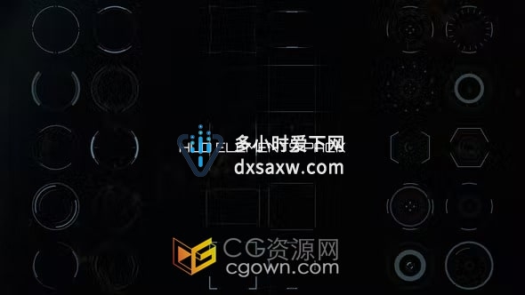 HUD Elements AE模板30组科技圆圈元素图形动画