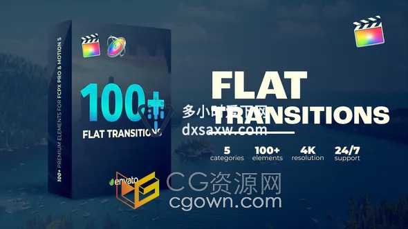 Transitions FCPX插件100种视频转场预设过渡效果