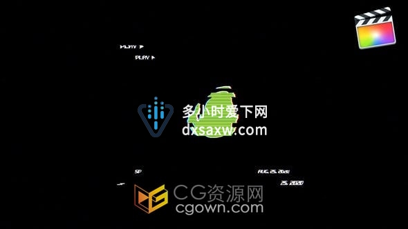 FCPX片头插件Glitch Logo故障动画视频片头制作
