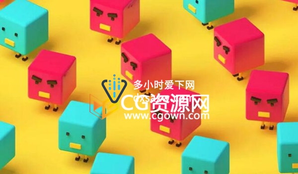 下载C4D中文案例视频教程 立方体小角色 包含工程文件