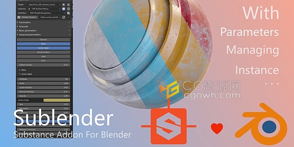 Sublender Substance v2.0.3 Blender软件材质导入插件