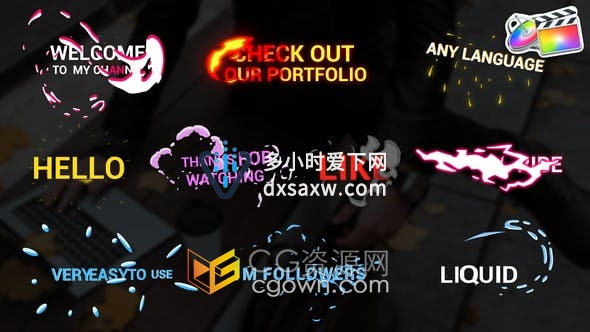 FCPX插件-10组MG图形动画视频字幕效果制作