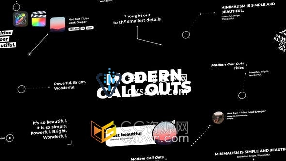 Modern Call Outs FCPX插件 12组呼叫指示线条视频字幕动画