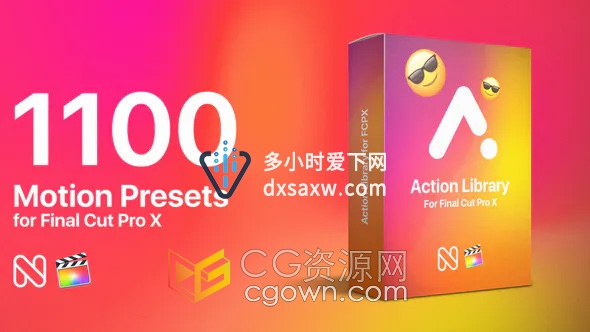 Motion Presets FCPX插件1100种动画预设缓入缓出弹跳效果