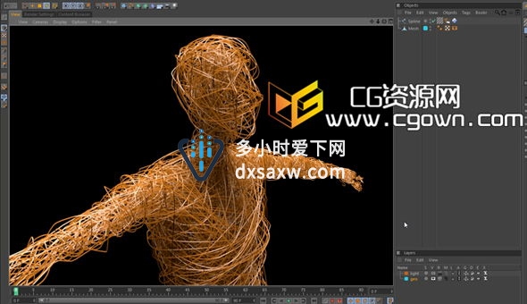 Cinema 4D使用X-Particles制作光线反弹效果 线织人特效快速教程