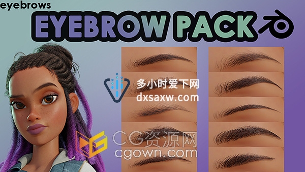 Eyebrow Pack Blender插件眉毛10种预设包