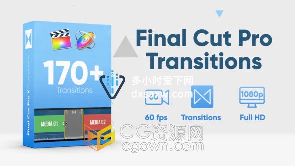 170+ Transitions FCPX插件图形遮罩动画视频转场过渡预设