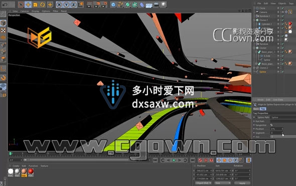 Cinema 4D制作电视栏目片头包装教程 整个场景建模上材质取景镜头动画