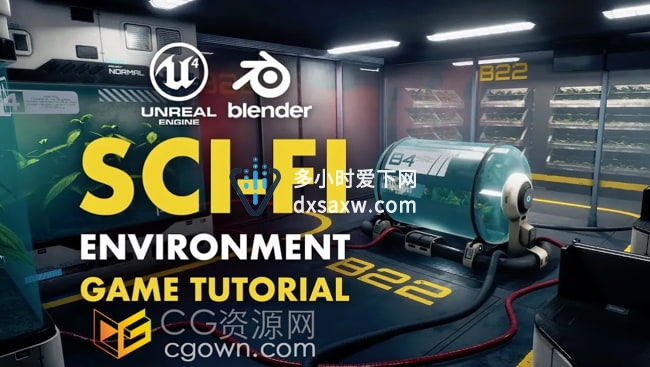 Blender和UE4软件创建科幻游戏环境场景视频教程