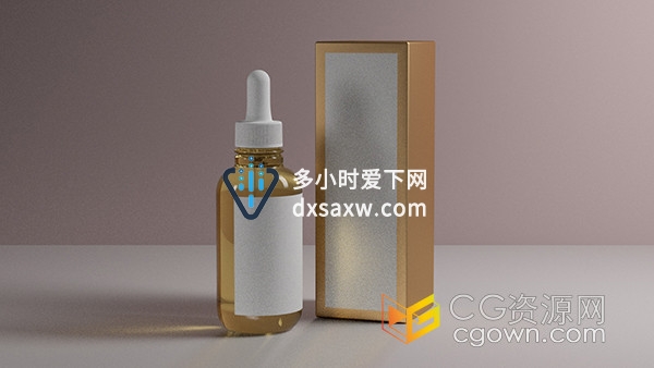 C4D免洗锁水精华液化妆品产品包装模型