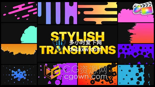 Stylish Transitions FCPX插件12种炫酷图形动画视频转场