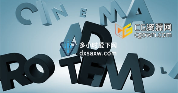 c4d模版 3D立体字母文字动画 Letters Logo Cinema4D工程