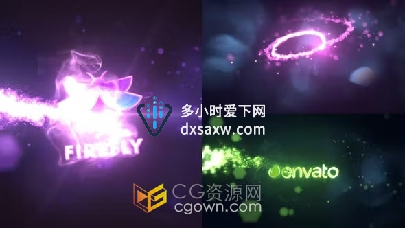 AE模板-快速魔法彩光粒子标志LOGO动画