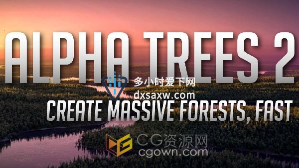 Alpha Trees Pro v2.1.3 Blender插件快速渲染大量森林树木