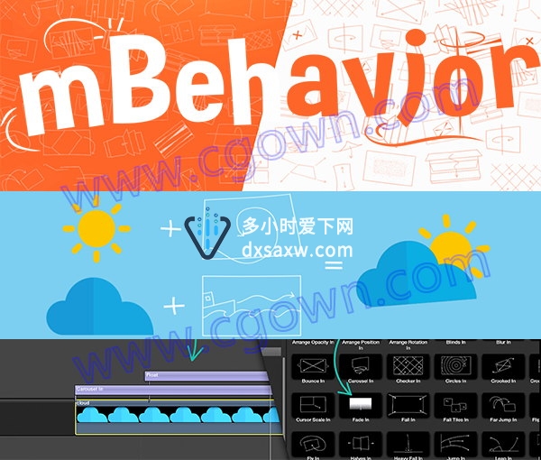 FCPX Behavior第1季插件160种图形动画动作效果预设+视频教程