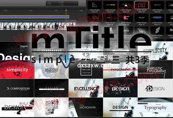 FCPX TitleSimple 插件共3季有80种文字标题动画影片字幕效果